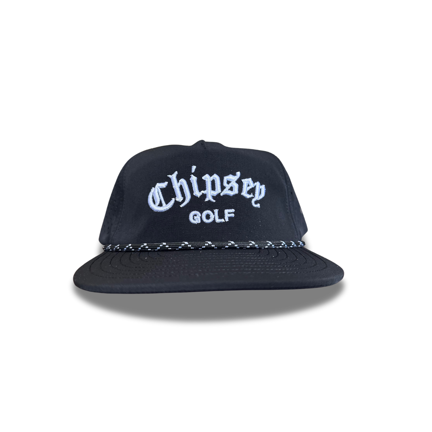 004. WATER REPELLENT 5-PANEL LOGO | Black (Pattern Rope)
